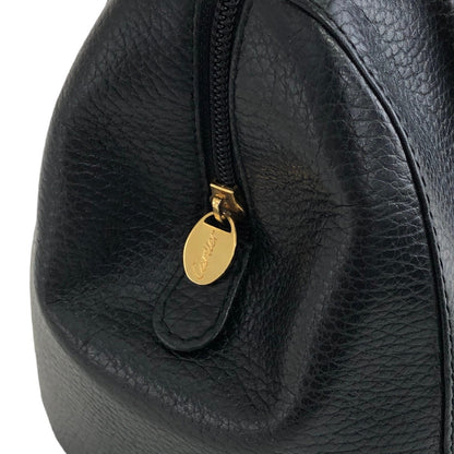 Cartier Leather Handbag Boston bag Black Vintage aki576