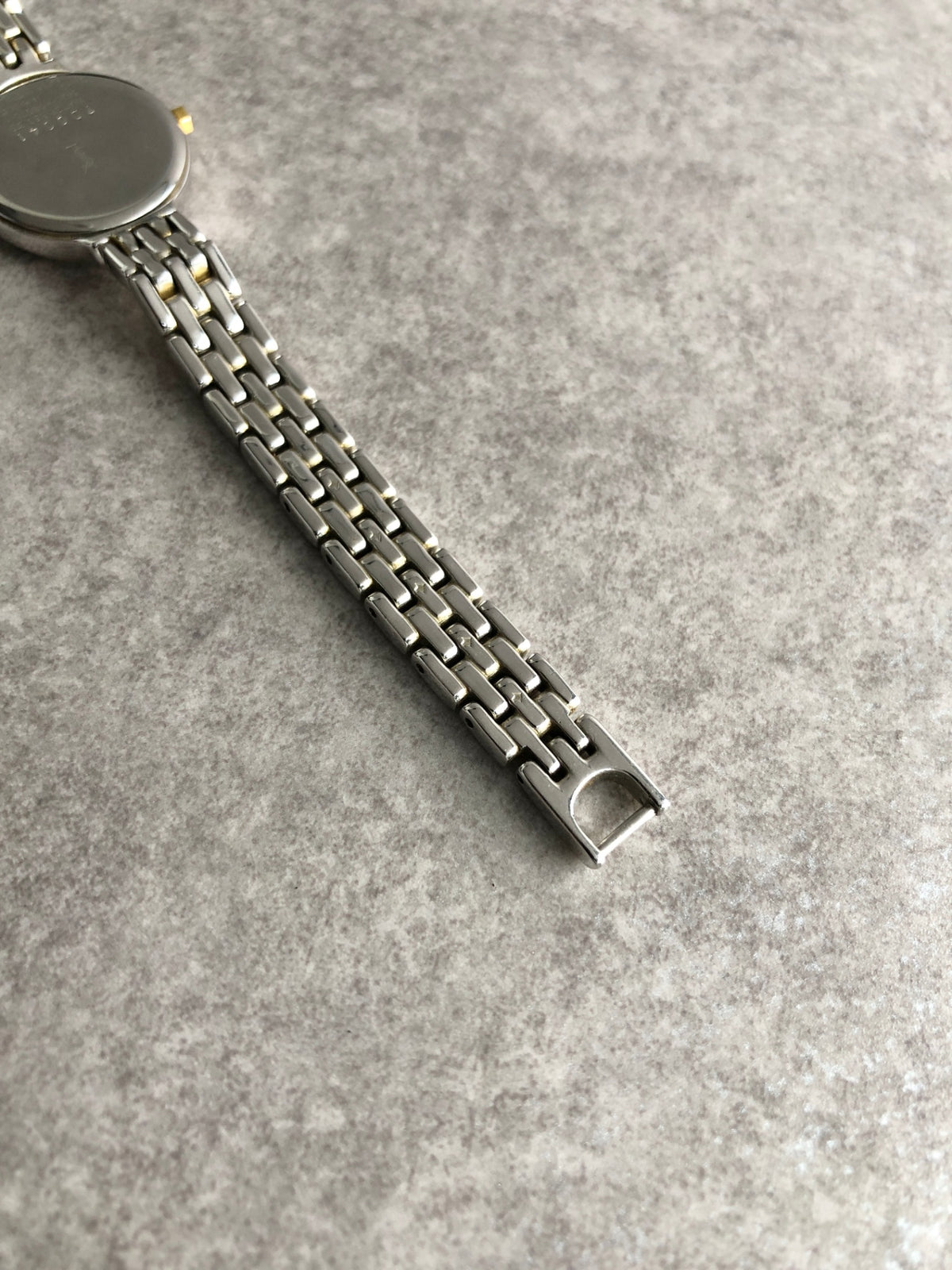 Yves Saint Laurent YSL Logo Quartz Watch Silver×White Vintage 5se247