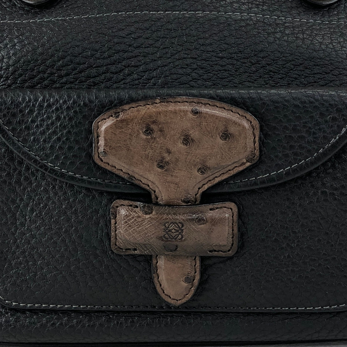 LOEWE Anagram Two-way Handbag Shoulder bag Black Vintage 2n8mxe