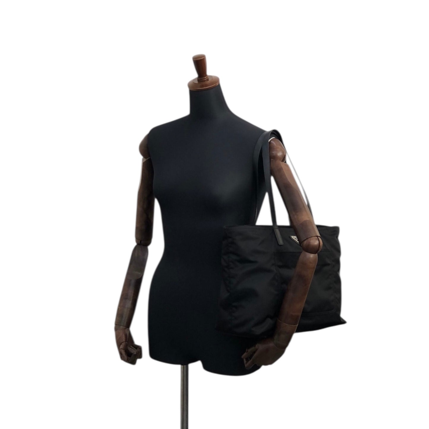 PRADA Tessuto Triangle Logo Totebag Black Vintage 3zhhwr