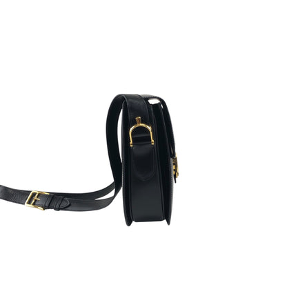 CELINE Horse Carriage Crossbody Shoulder bag Black Vintage zkdk65