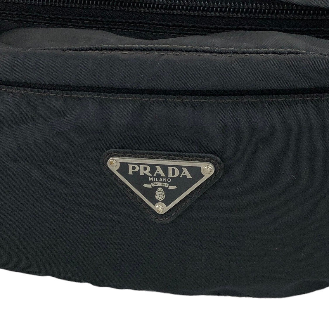 PRADA Triangle Logo Sling bag Black Vintage cxunf7