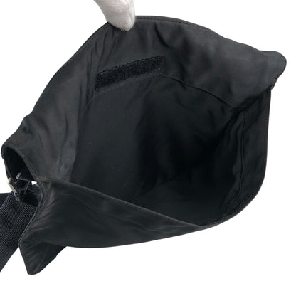 PRADA Tessuto Triangle Logo Shoulder bag Black Vintage h7a6s3