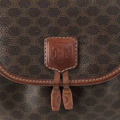 CELINE Macadam Blason Tassel Shoulder bag Brown Vintage zfbk3f