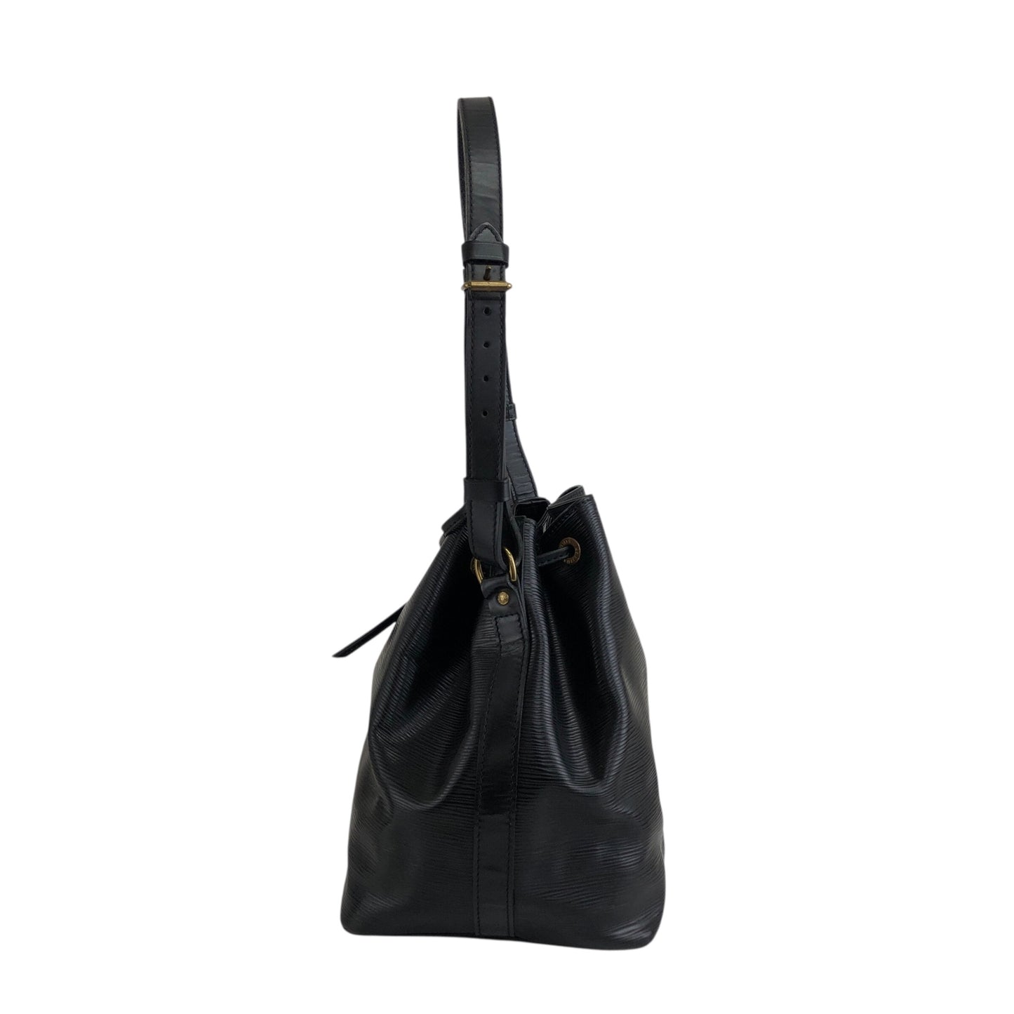 LOUIS VUITTON Epi Drawstring Shoulder bag Black Vintage jpzhvn