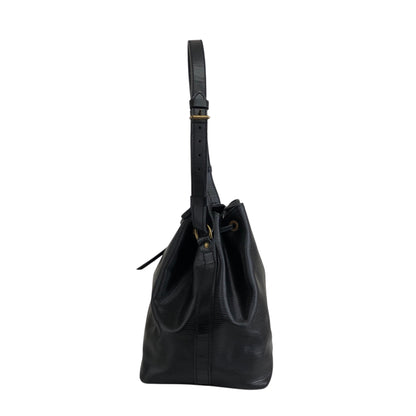 LOUIS VUITTON Epi Drawstring Shoulder bag Black Vintage jpzhvn