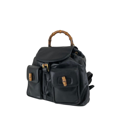 GUCCI Bamboo Backpack Black Vintage 4u5xy4