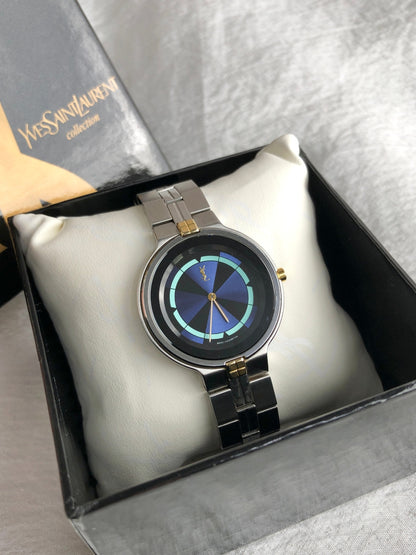Yves Saint Laurent Quartz Watch Silver 9620-H13847Y Vintage 28zc4x