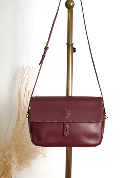 Cartier Logo Embossed Shoulder bag Bordeaux Vintage dwdxvx
