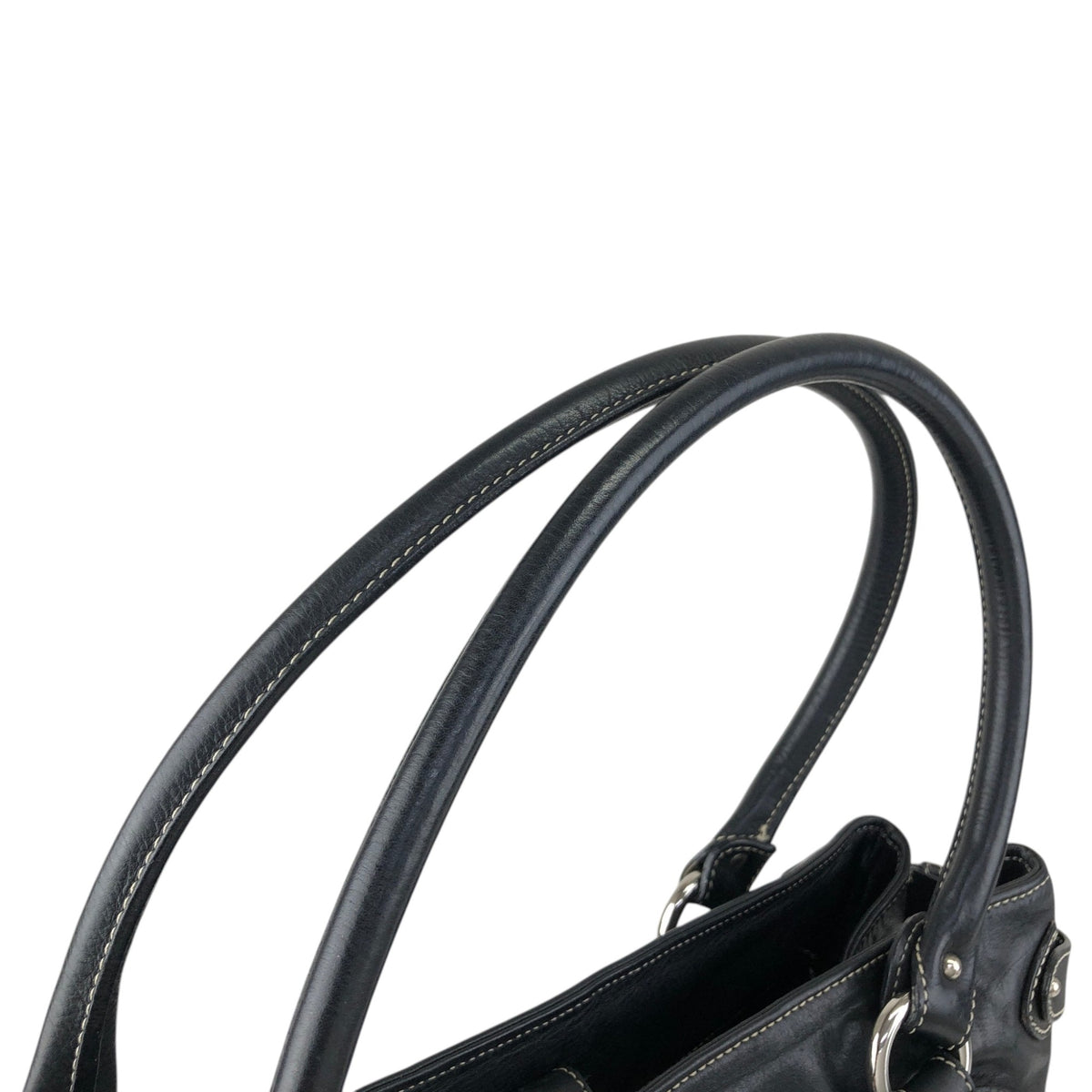 Christian Dior CD Logo Handbag Totebag Black Vintage js7hxe