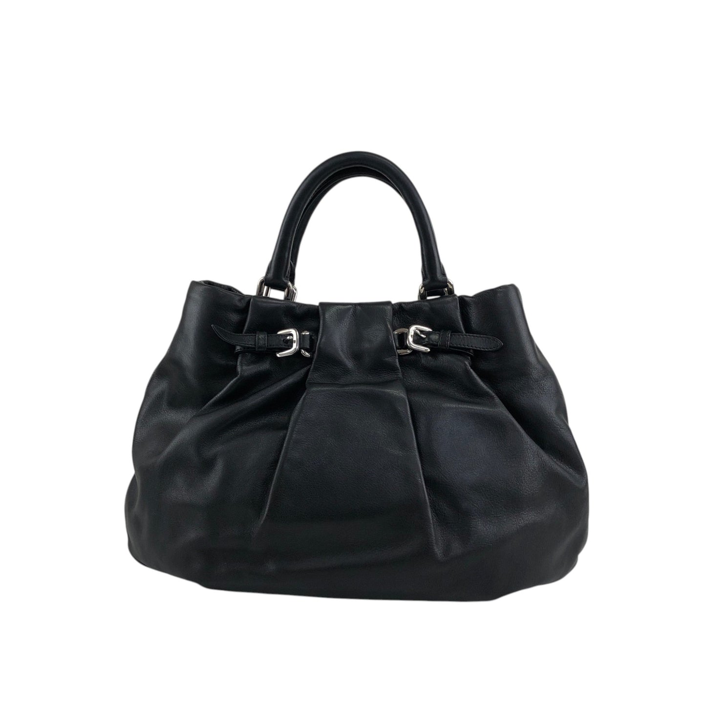 PRADA Logo Two-way Handbag Shoulder bag Black Vintage guwiir