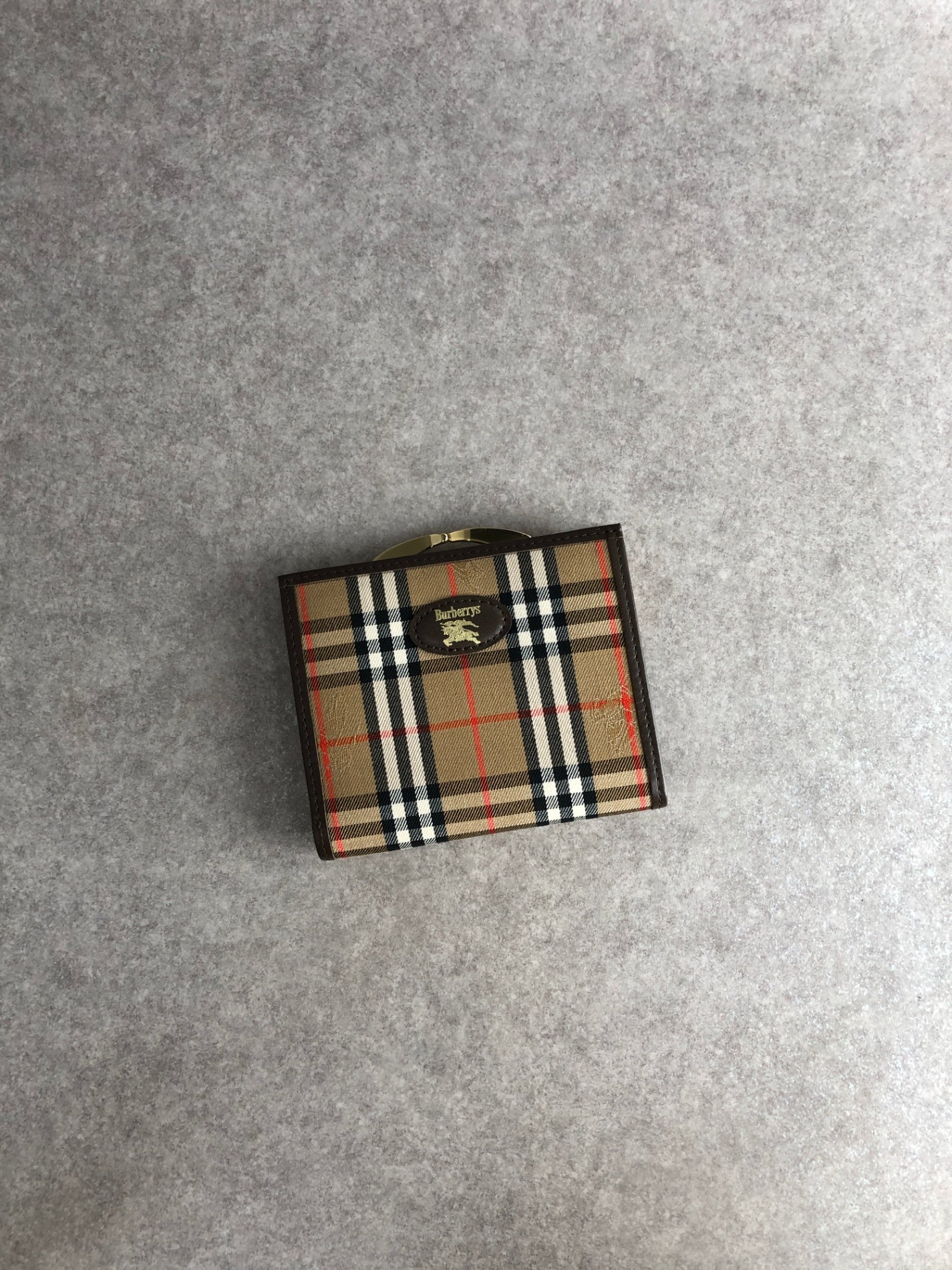BURBERRY Nova Check Logo Folded Wallet Brown Vintage b5c22u