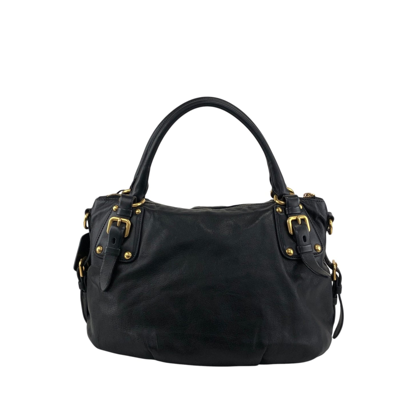 PRADA Logo Two-way Handbag Shoulder bag Black Vintage jrndes