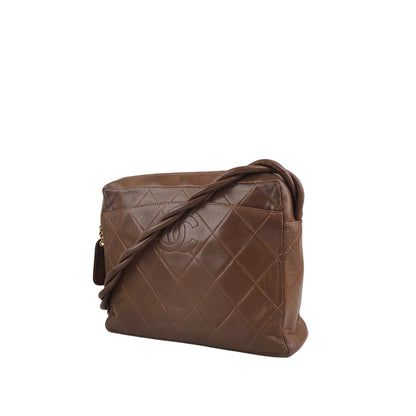 CHANEL Matelasse Coco Mark Shoulder bag Brown Vintage 4u7hig