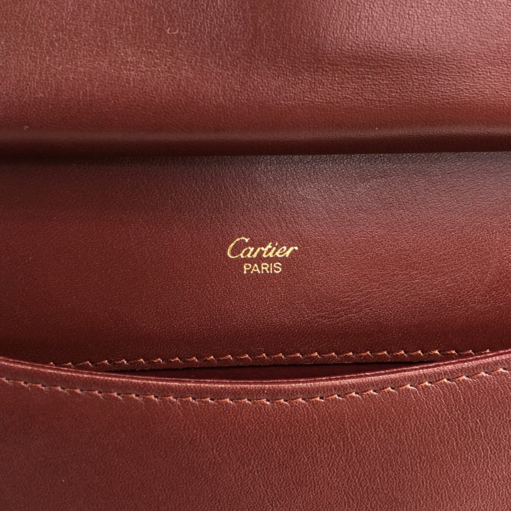 【税込】 bag Shoulder Flap Cartier Bordeaux cnjkhe Vintage 版画