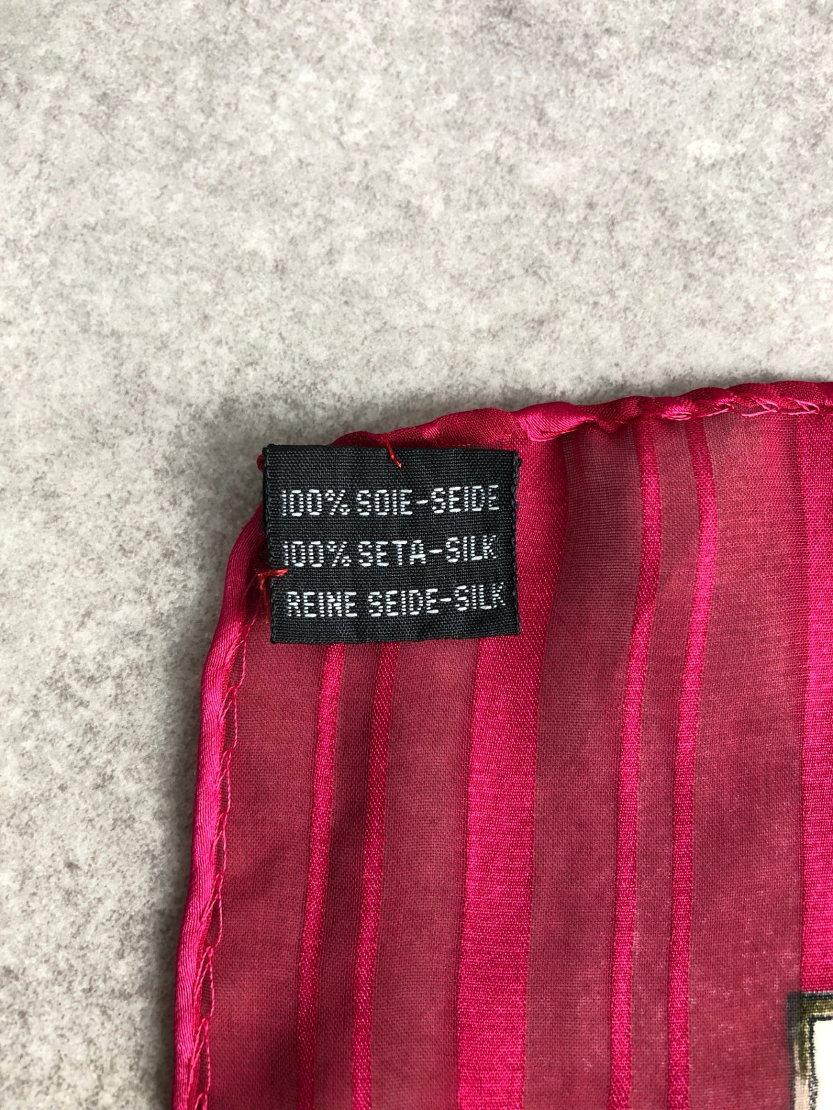 Cartier Scarf White Pink Silk  Vintage 32kszu
