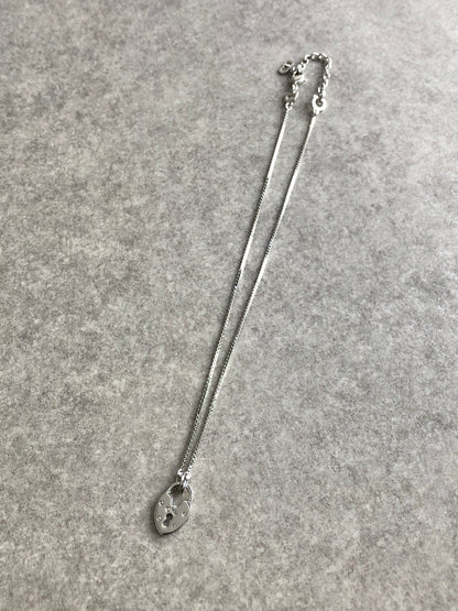Christian Dior Heart Motif Necklace Silver Vintage xfgtgr