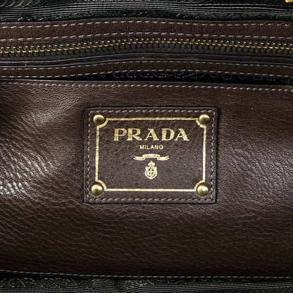 PRADA Logo Handbag Shoulder bag Brown Vintage wddeyg