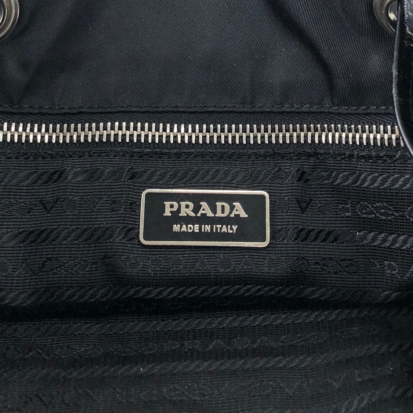 PRADA Tessuto Triangle Logo Drawstring Handbag Totebag Black Vintage 8y7i6t