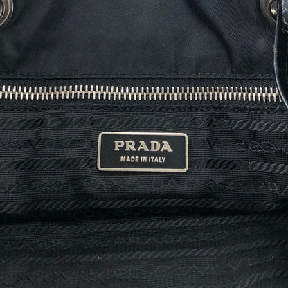 PRADA Tessuto Triangle Logo Drawstring Handbag Totebag Black Vintage 8y7i6t