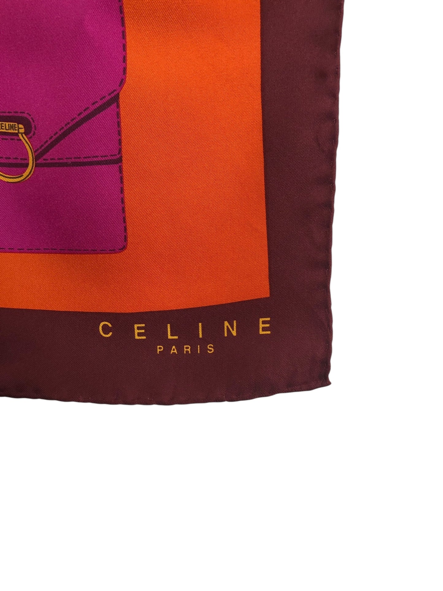 CELINE Gancini Scarf Orange Vintage 7xaim4