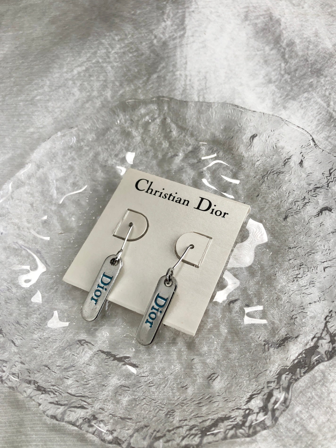 Christian Dior Logo Pierced Silver Vintage zfypr4