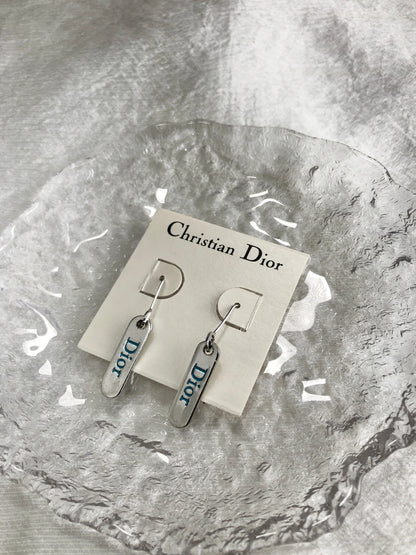 Christian Dior Logo Pierced Silver Vintage zfypr4