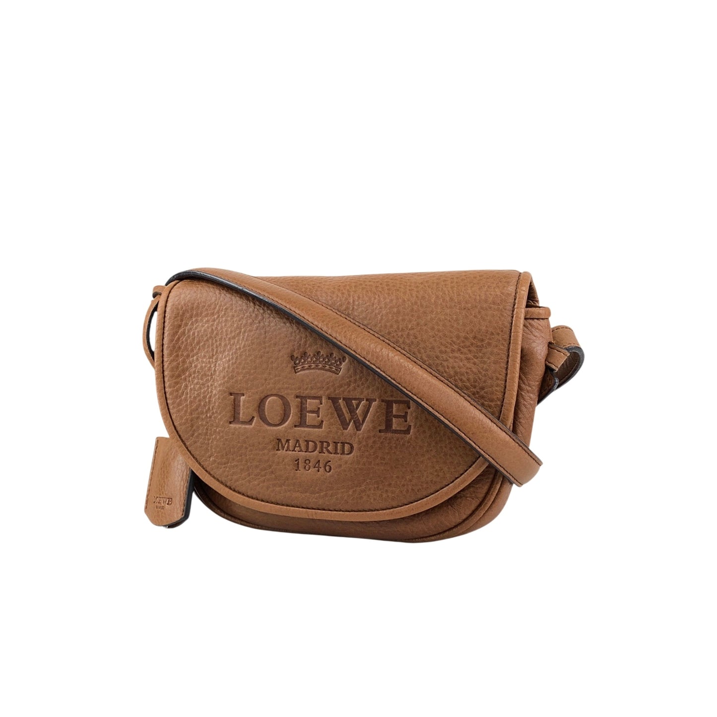LOEWE Logo Embossed Crossbody Shoulder bag Brown Vintage w2swk6