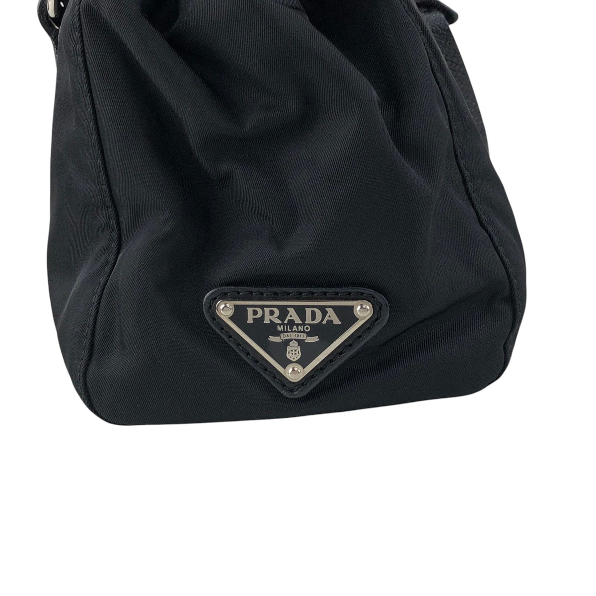 PRADA Triangle Logo Front Lock Totebag Black Vintage dggbp5
