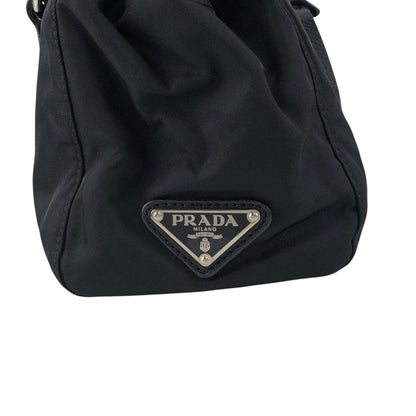 PRADA Triangle Logo Front Lock Totebag Black Vintage dggbp5