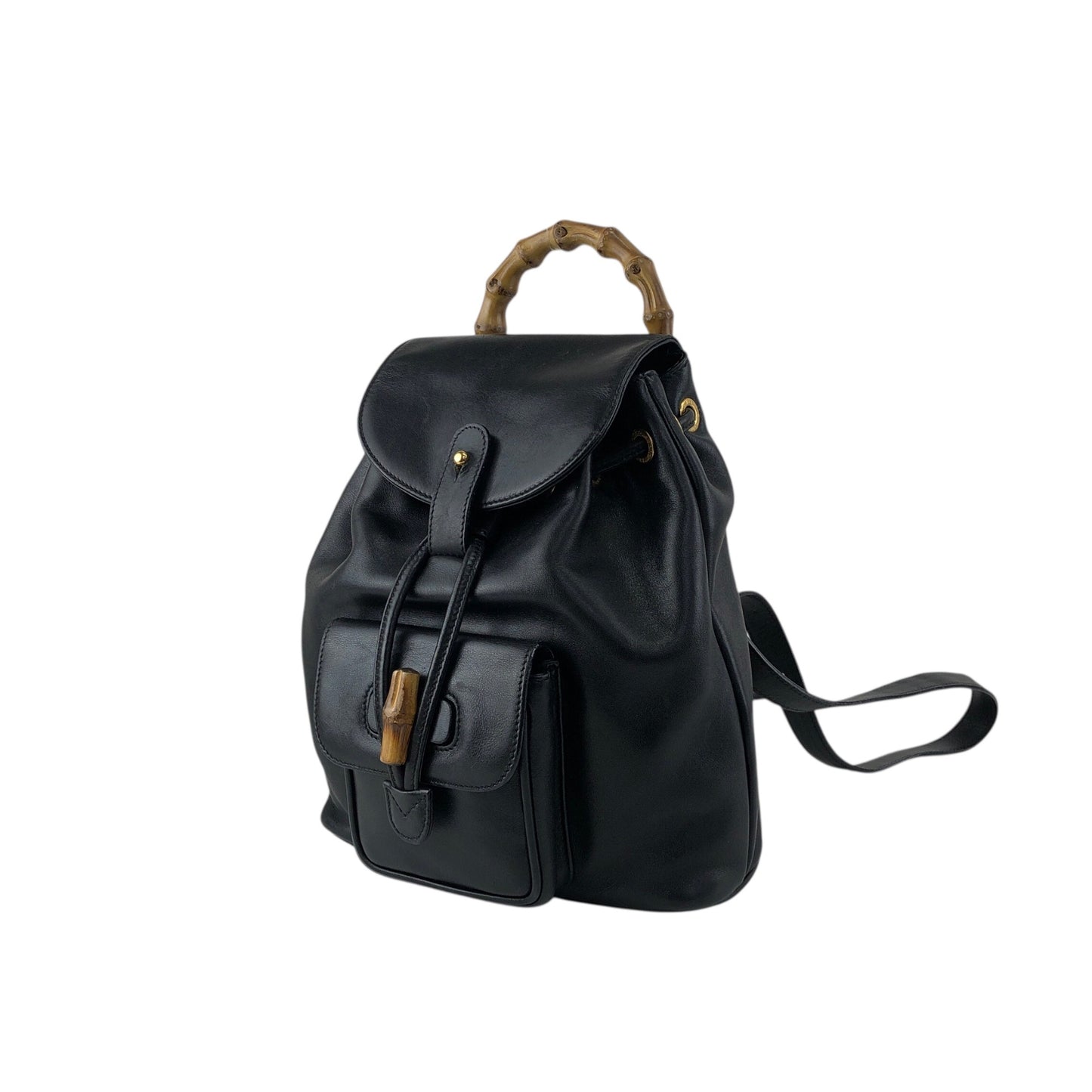 GUCCI Bamboo Backpack Black Vintage tfjt8e