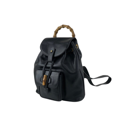GUCCI Bamboo Backpack Black Vintage tfjt8e