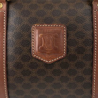CELINE Macadam Blason Small Boston bag Handbag Brown Vintage ezay86