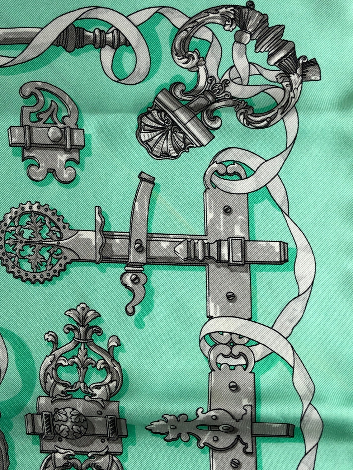 HERMES Silk Scarf Green Vintage n8f2h6