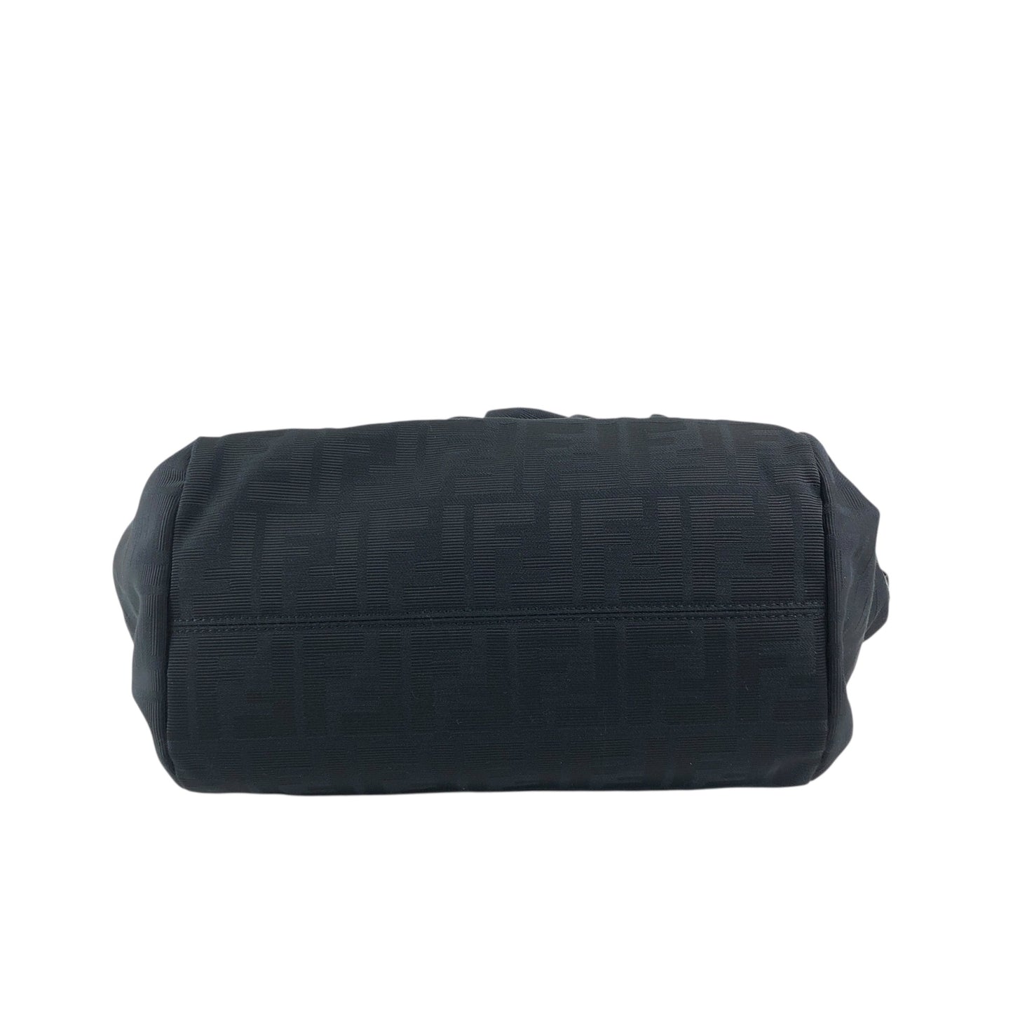 FENDI Zucca Front Buckle Handbag Black Vintage evvwep