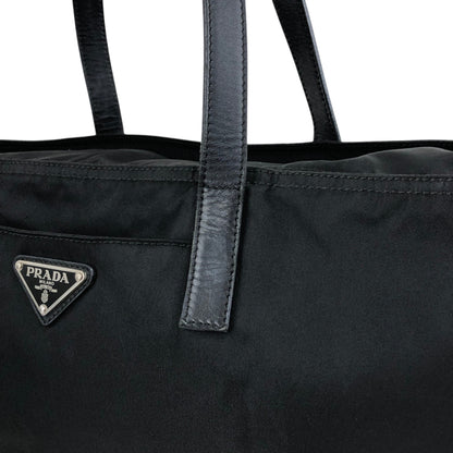 PRADA Tessuto Triangle Logo Totebag Black Vintage mbeuzk