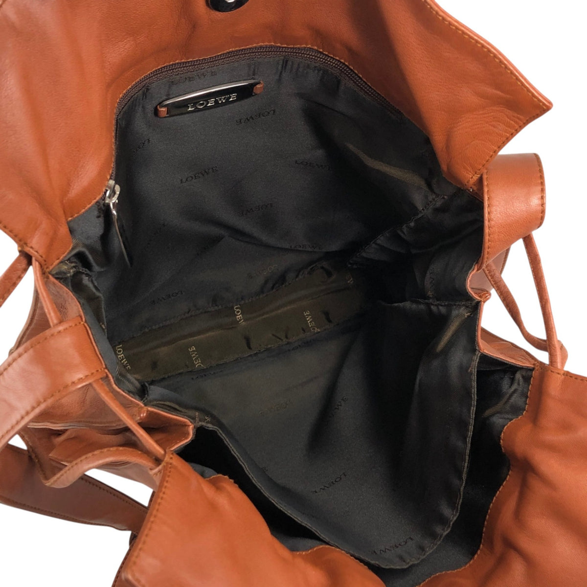 LOEWE Anagram Drawstring Shoulder bag Brown Vintage pyzej6