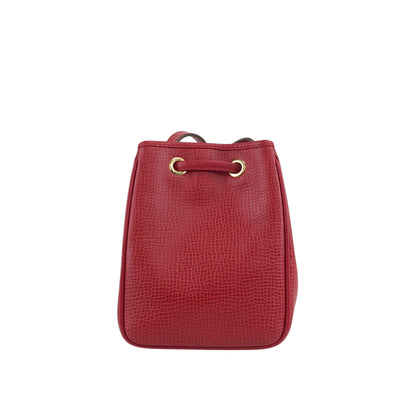 Christian Dior CD Logo Drawstring Shoulder bag Red Vintage puyi2b