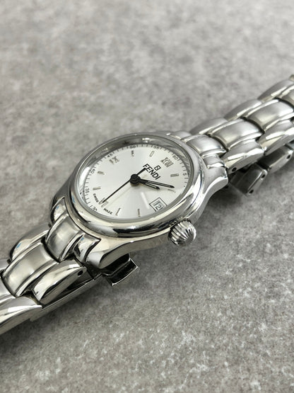 FENDI Quartz Watch Silver 210L Vintage 7n3fw5