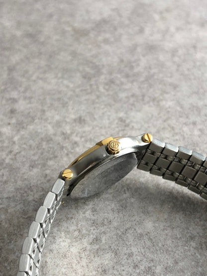 GUCCI Logo Quartz Watch Gold×Silver 9000L Vintage hsae4p