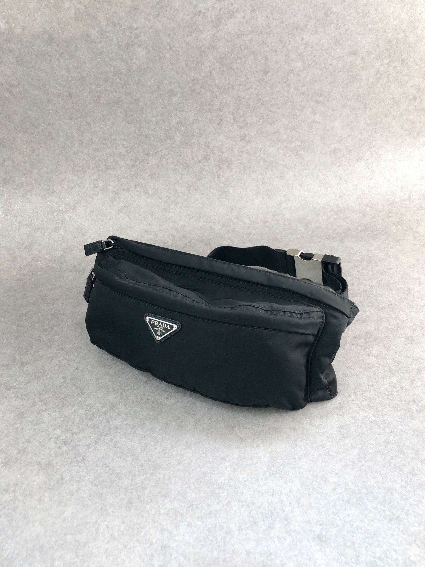 PRADA Triangle Logo Shoulder bag Sling bag Black Vintage dmm36r
