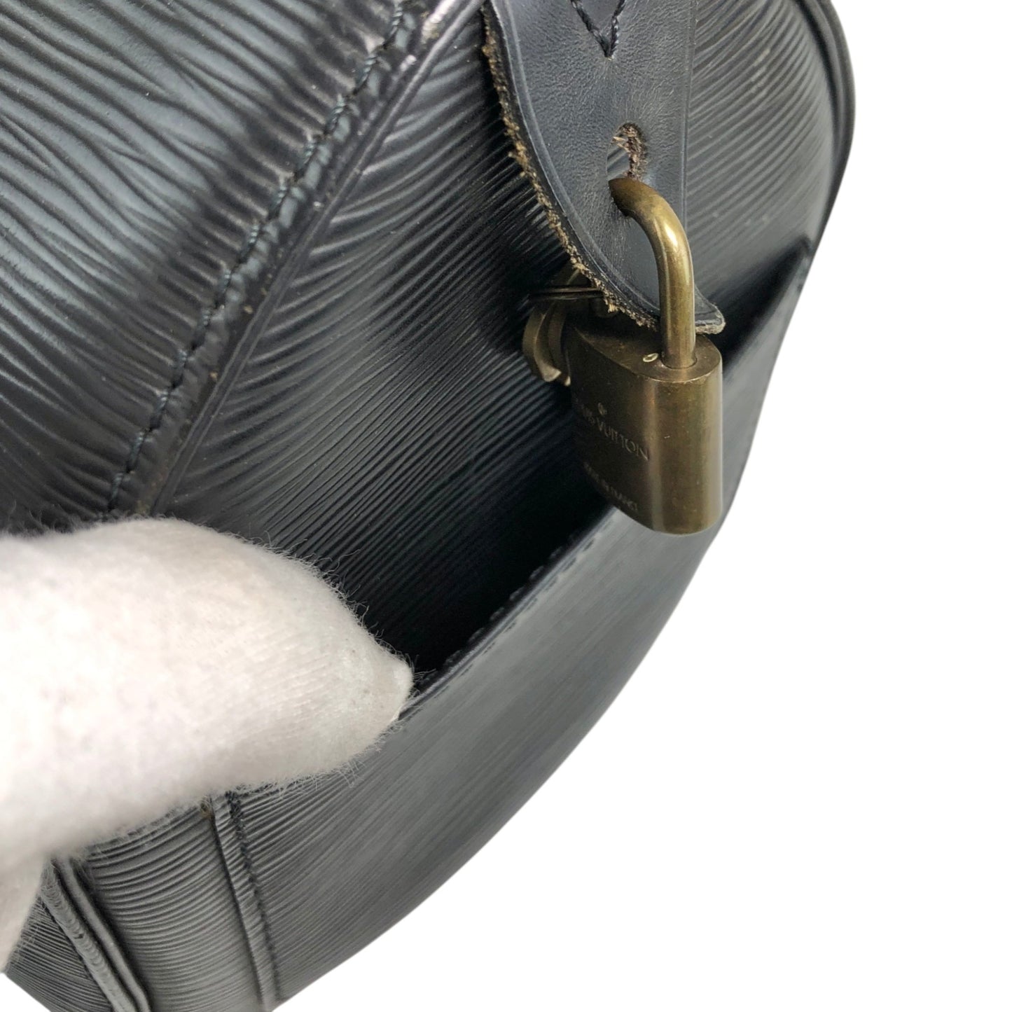 LOUIS VUITTON Epi Small Boston bag Handbag Black Vintage abz8nz