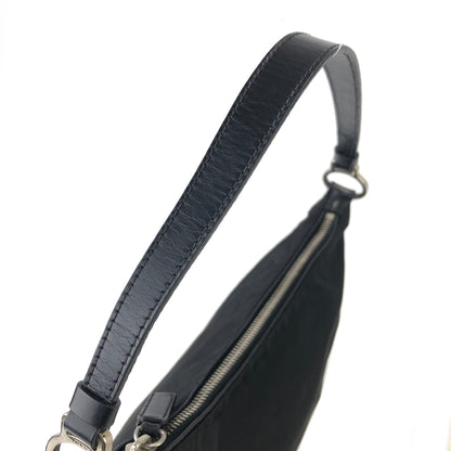 PRADA Triangle Logo Nylon Handbag Hobobag Black Vintage rd8vmt