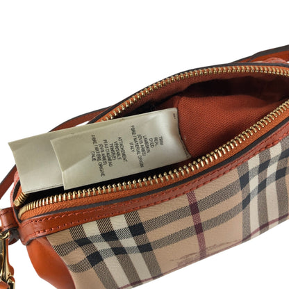 BURBERRY Nova Check Shoulder bag Beige×Orange Vintage 2e2732