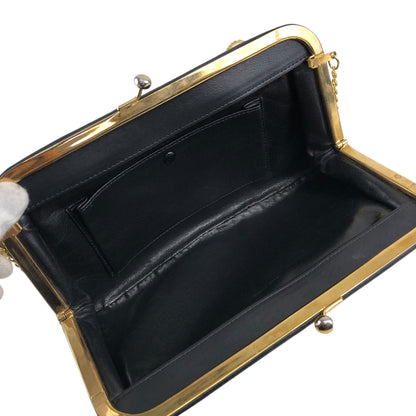 CELINE Blason Metal Clasp Chain Shoulder bag Black Vintage fsu5cp