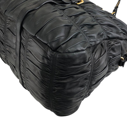 PRADA Logo Two-way Handbag Shoulder bag Black Vintage u8sukf