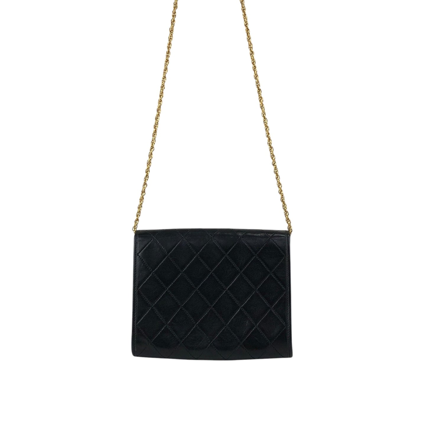 CHANEL Matelasse Coco Mark Chain Shoulder bag Black Vintage i2yavv