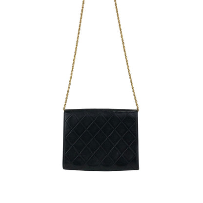 CHANEL Matelasse Coco Mark Chain Shoulder bag Black Vintage i2yavv