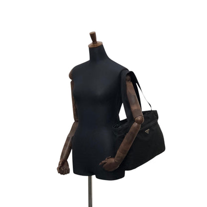 PRADA Tessuto Triangle Logo Totebag Black Vintage ztj777