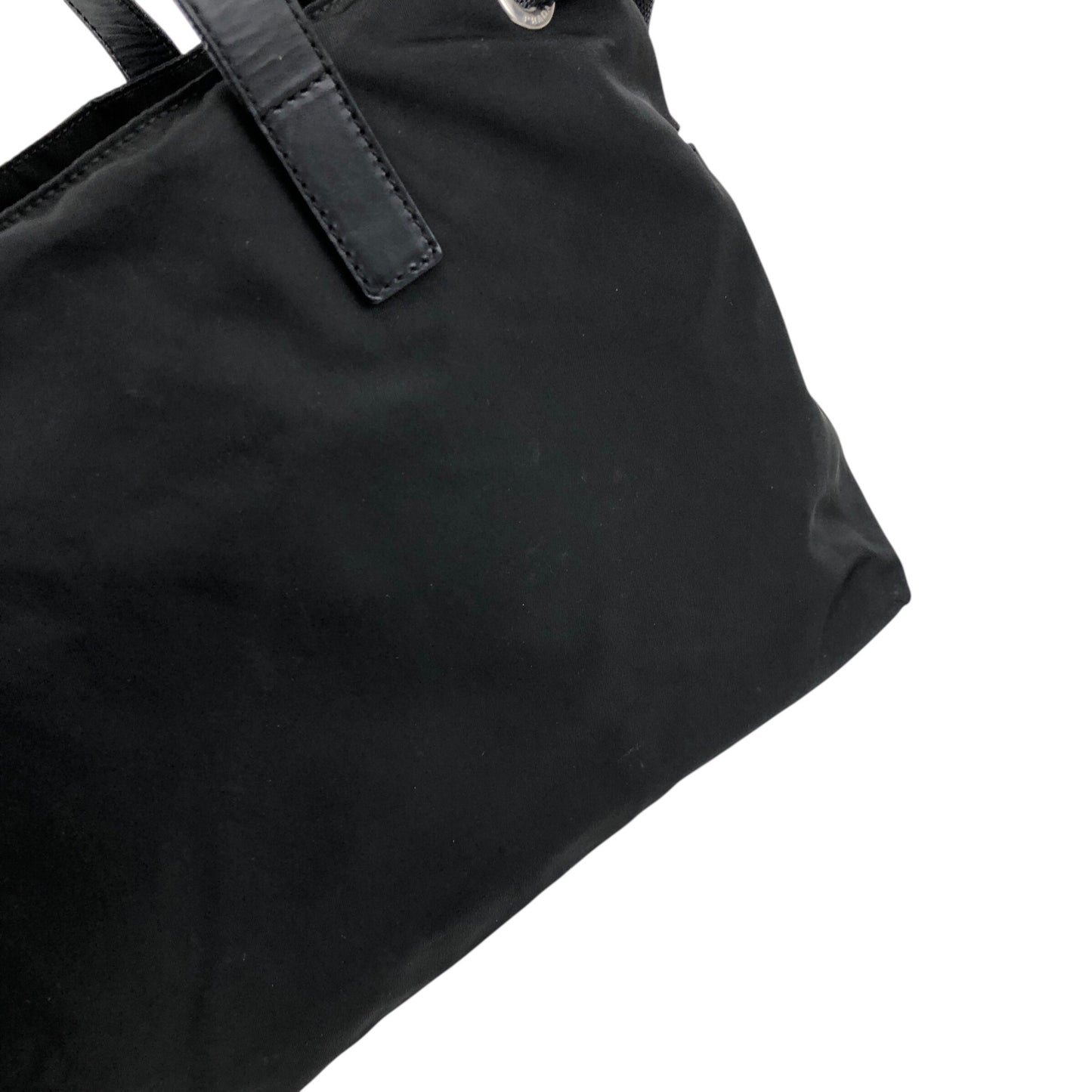 PRADA Tessuto Triangle Logo Double Pocket Totebag Black Vintage pbxxz8